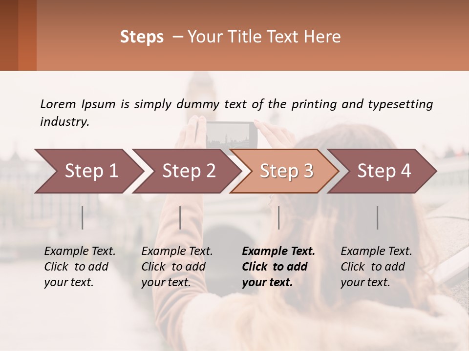 A Woman Taking A Picture With Her Cell Phone PowerPoint Template