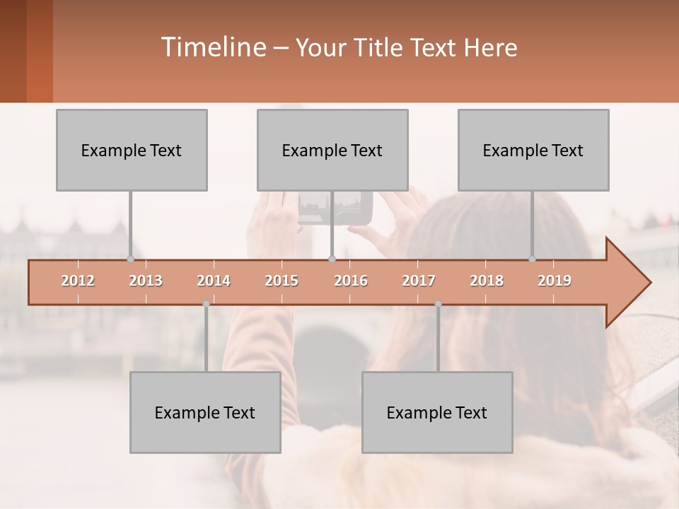 A Woman Taking A Picture With Her Cell Phone PowerPoint Template