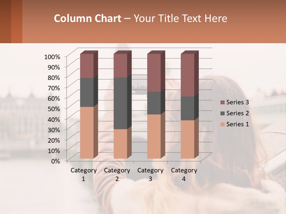 A Woman Taking A Picture With Her Cell Phone PowerPoint Template