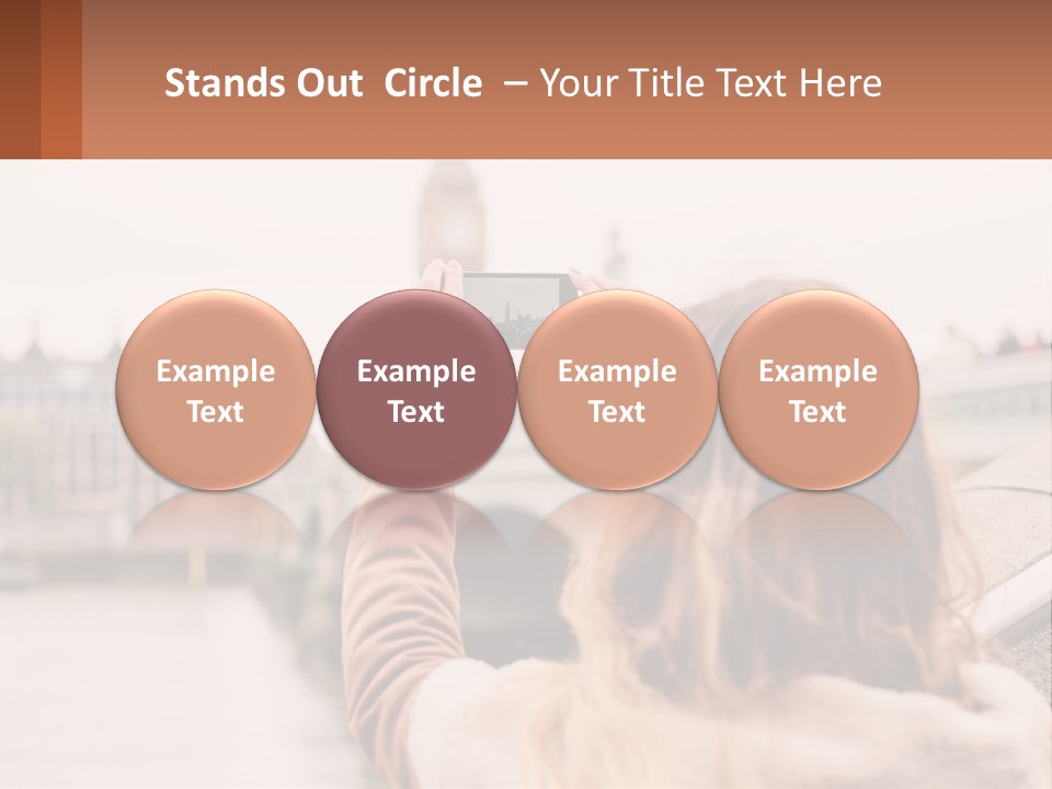 A Woman Taking A Picture With Her Cell Phone PowerPoint Template