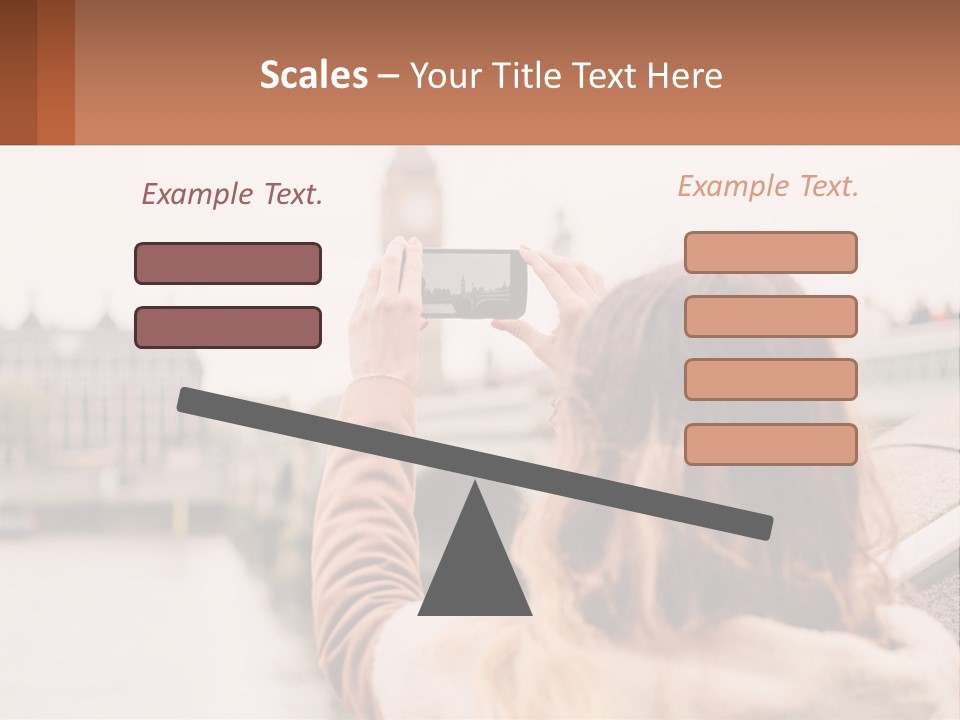 A Woman Taking A Picture With Her Cell Phone PowerPoint Template