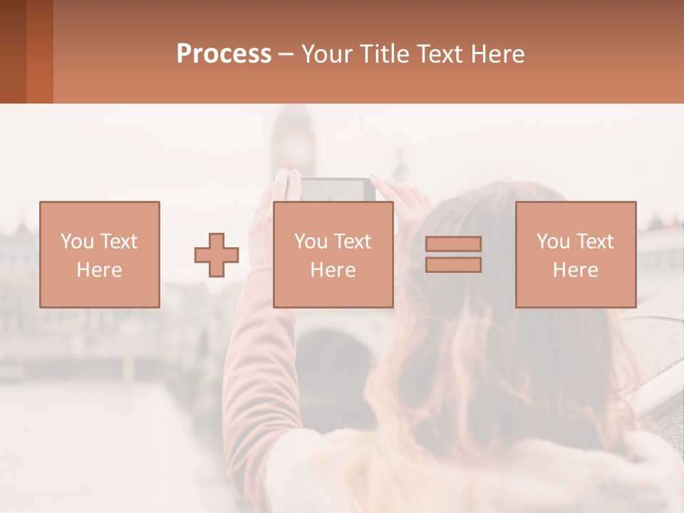 A Woman Taking A Picture With Her Cell Phone PowerPoint Template