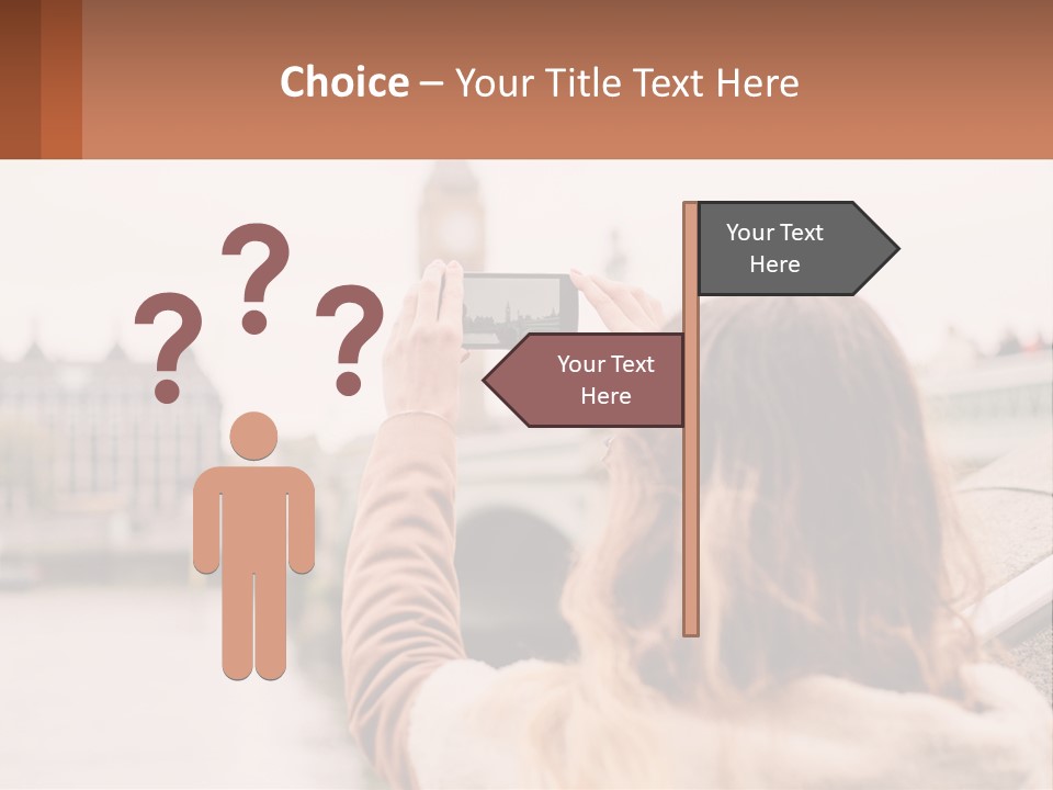 A Woman Taking A Picture With Her Cell Phone PowerPoint Template