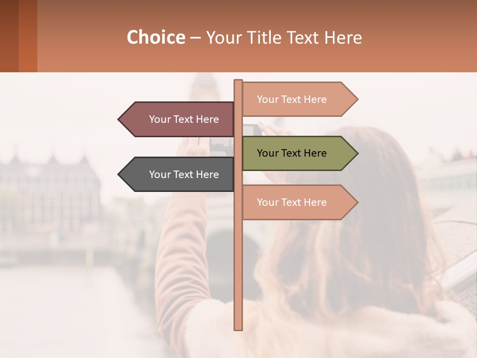 A Woman Taking A Picture With Her Cell Phone PowerPoint Template