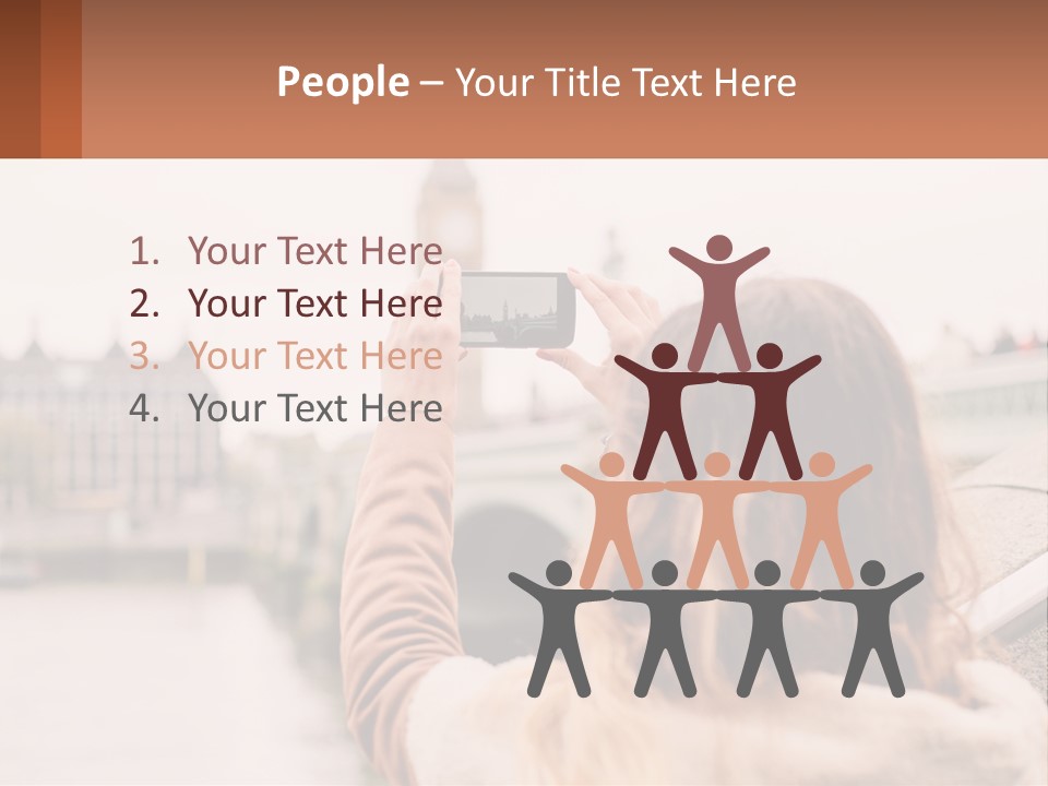 A Woman Taking A Picture With Her Cell Phone PowerPoint Template