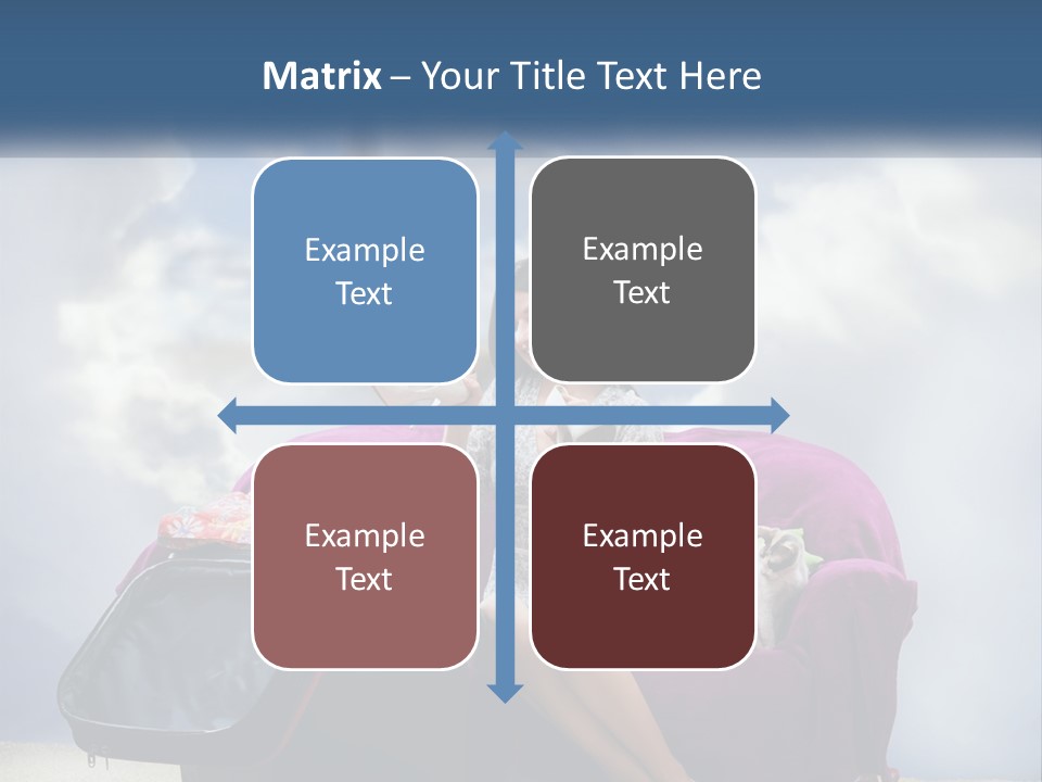 A Woman Sitting On A Couch With A Suitcase In Front Of The Eiffel PowerPoint Template