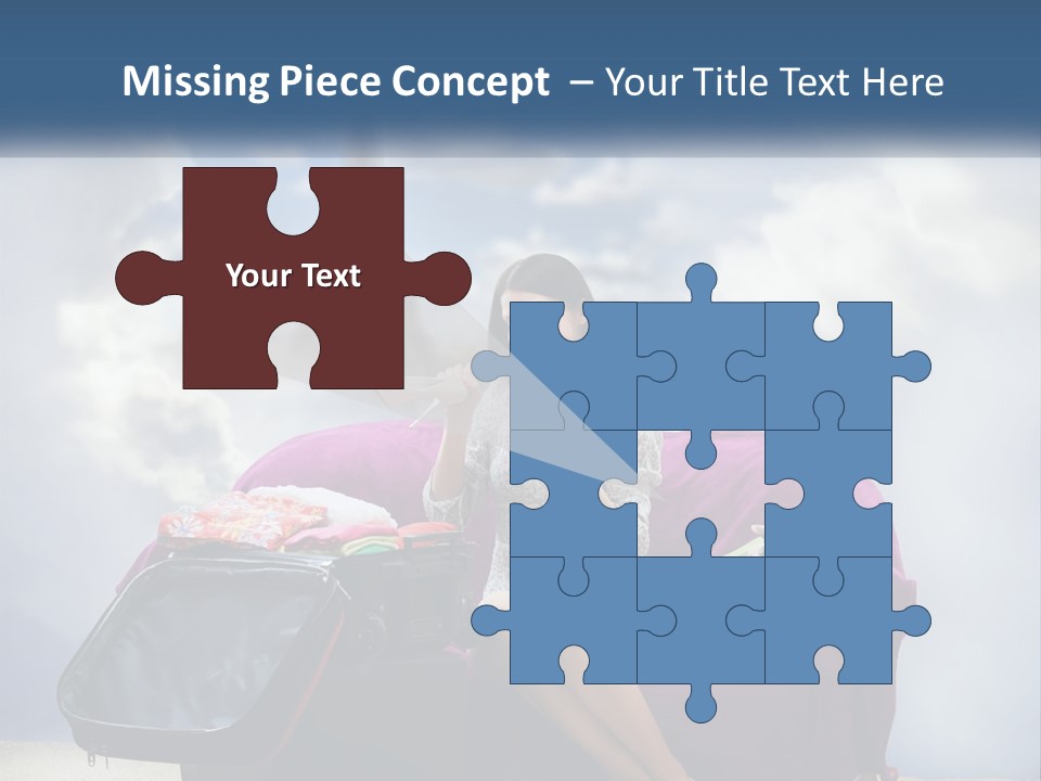 A Woman Sitting On A Couch With A Suitcase In Front Of The Eiffel PowerPoint Template