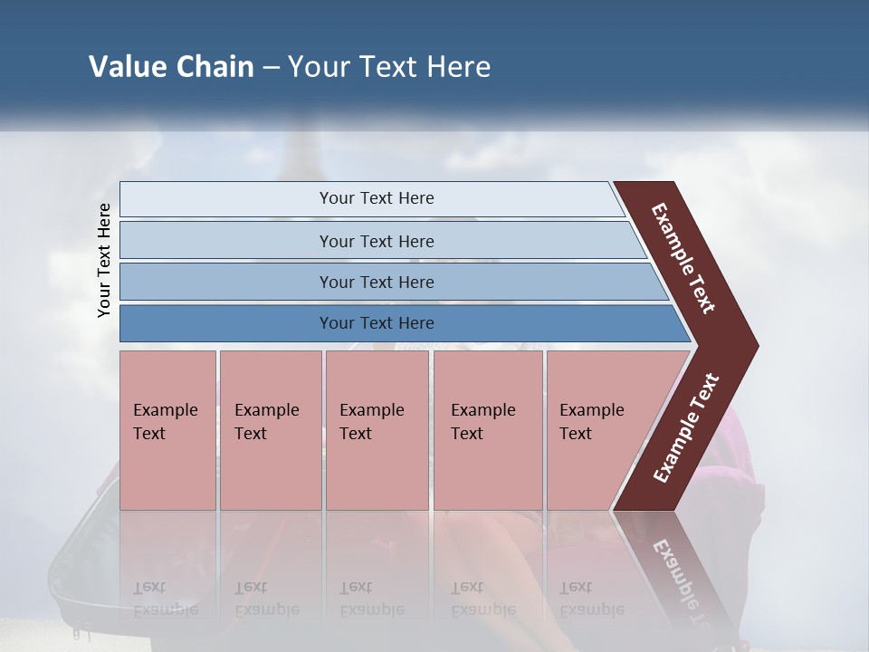A Woman Sitting On A Couch With A Suitcase In Front Of The Eiffel PowerPoint Template