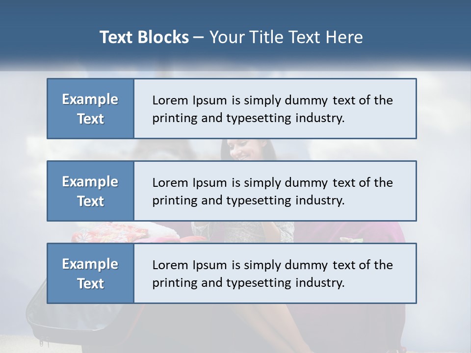 A Woman Sitting On A Couch With A Suitcase In Front Of The Eiffel PowerPoint Template