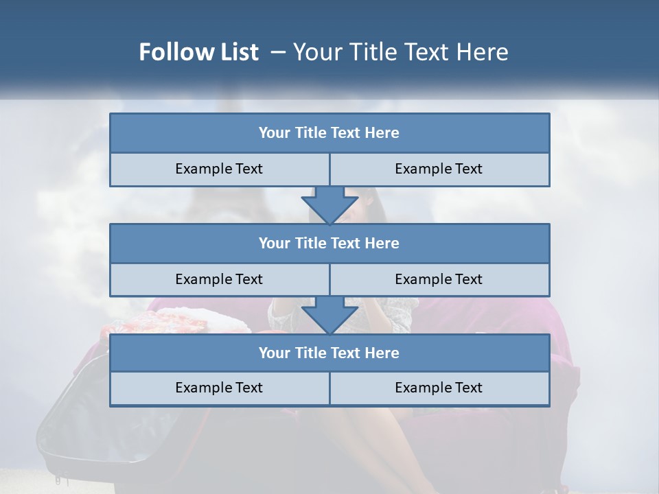 A Woman Sitting On A Couch With A Suitcase In Front Of The Eiffel PowerPoint Template