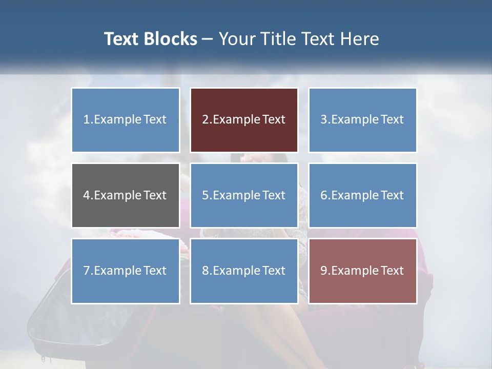 A Woman Sitting On A Couch With A Suitcase In Front Of The Eiffel PowerPoint Template