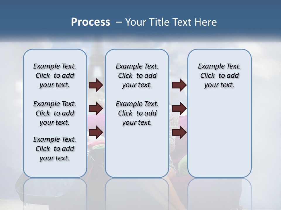 A Woman Sitting On A Couch With A Suitcase In Front Of The Eiffel PowerPoint Template