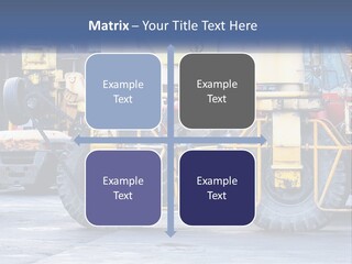 A Large Yellow Machine Is Parked In Front Of A Building PowerPoint Template
