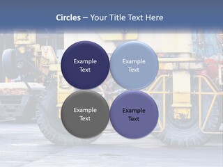 A Large Yellow Machine Is Parked In Front Of A Building PowerPoint Template