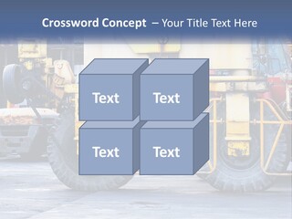 A Large Yellow Machine Is Parked In Front Of A Building PowerPoint Template