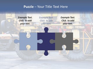 A Large Yellow Machine Is Parked In Front Of A Building PowerPoint Template