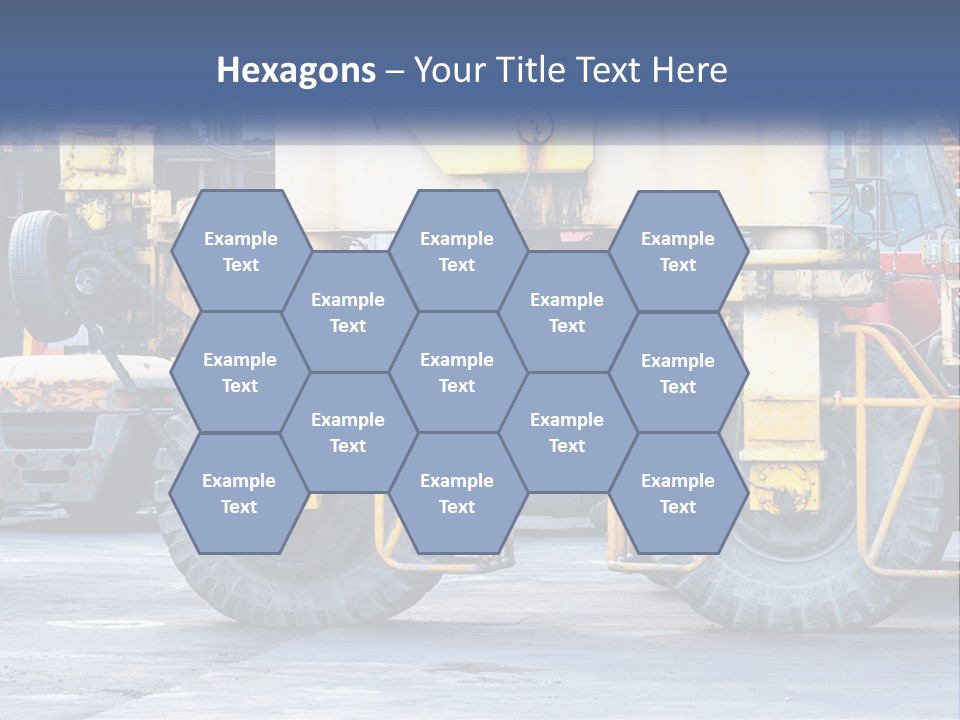 A Large Yellow Machine Is Parked In Front Of A Building PowerPoint Template