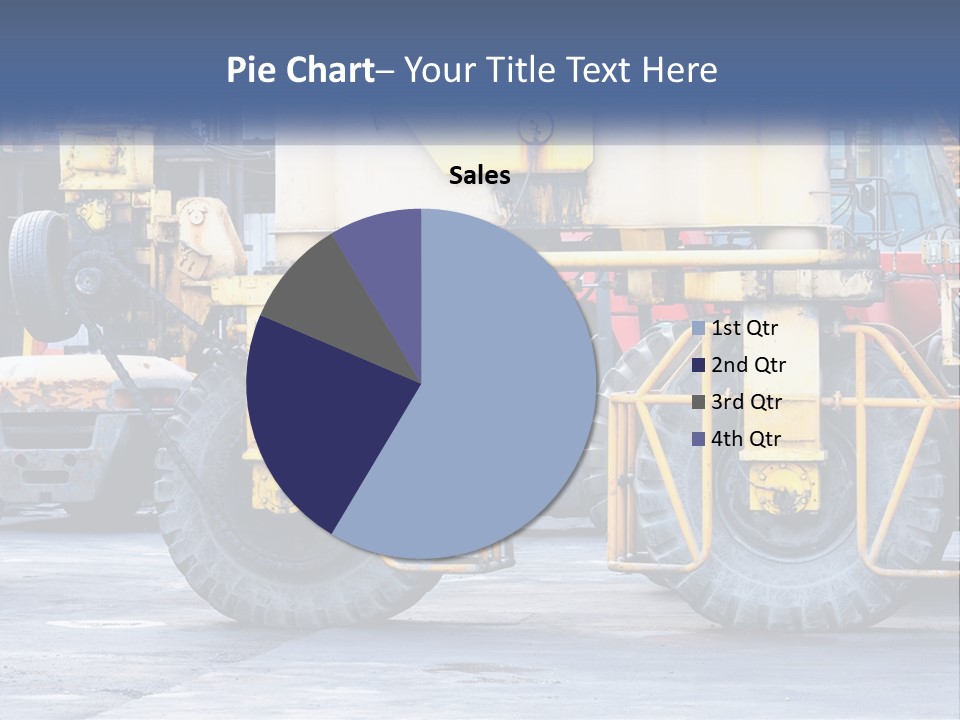 A Large Yellow Machine Is Parked In Front Of A Building PowerPoint Template