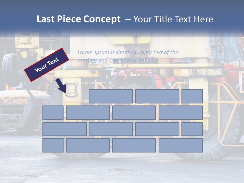 A Large Yellow Machine Is Parked In Front Of A Building PowerPoint Template