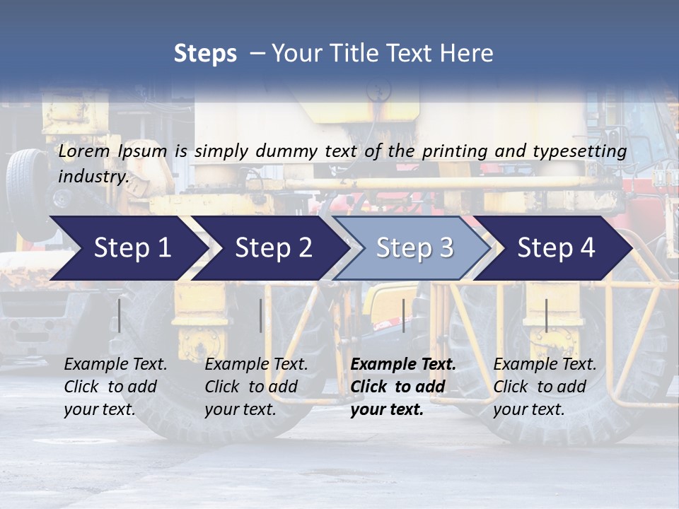 A Large Yellow Machine Is Parked In Front Of A Building PowerPoint Template
