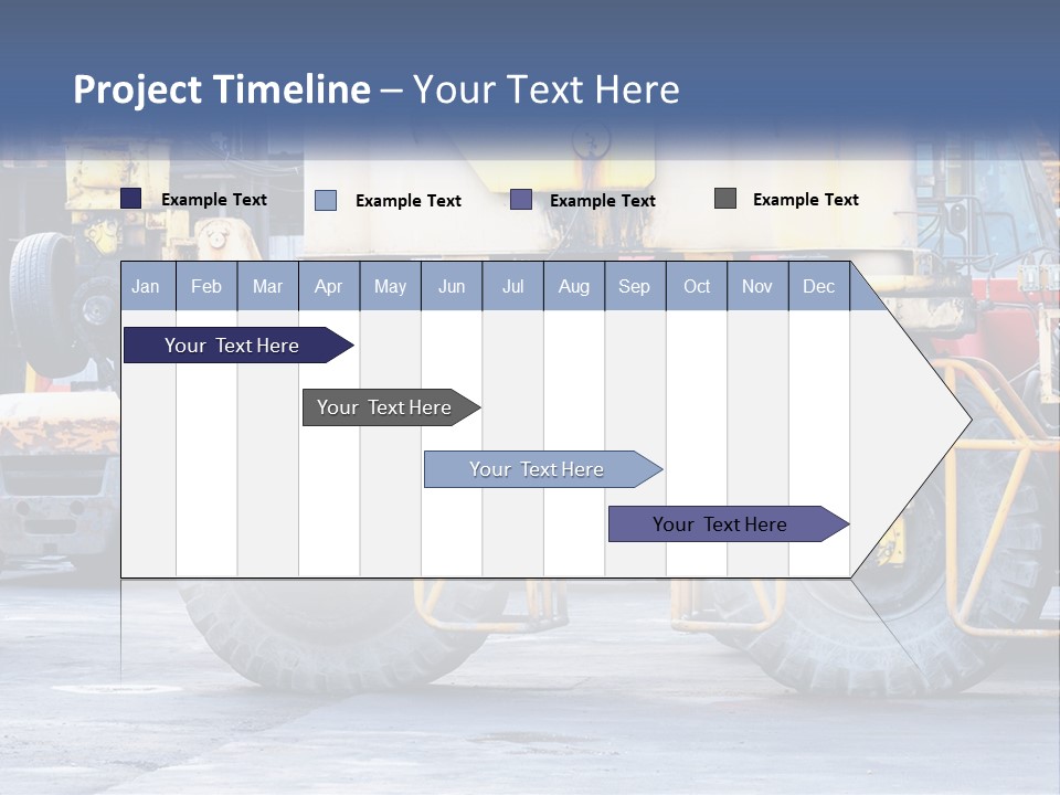 A Large Yellow Machine Is Parked In Front Of A Building PowerPoint Template