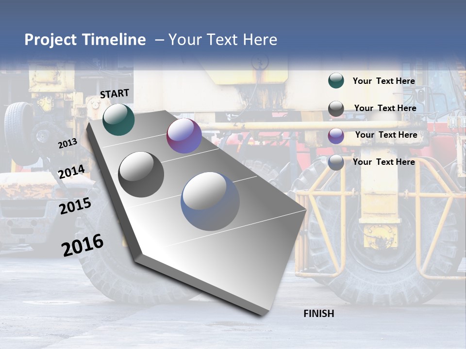 A Large Yellow Machine Is Parked In Front Of A Building PowerPoint Template