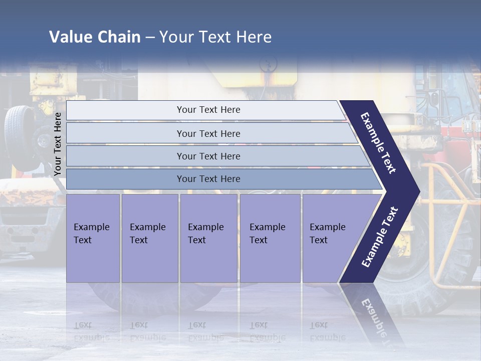 A Large Yellow Machine Is Parked In Front Of A Building PowerPoint Template