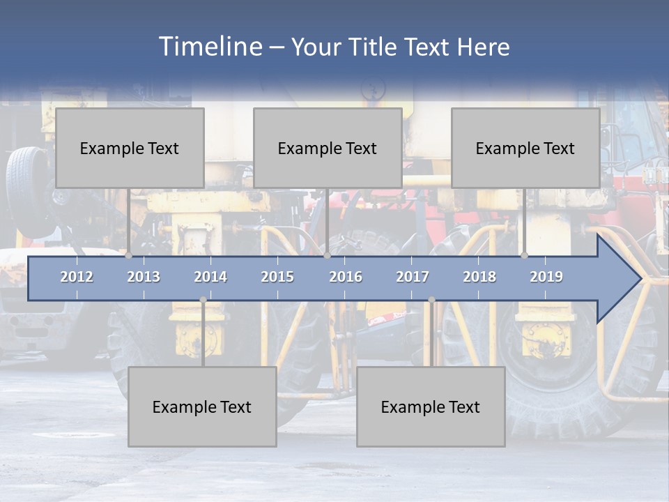 A Large Yellow Machine Is Parked In Front Of A Building PowerPoint Template