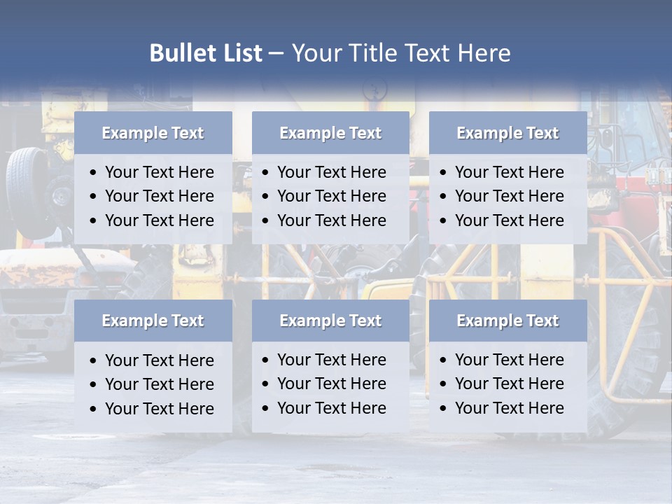 A Large Yellow Machine Is Parked In Front Of A Building PowerPoint Template
