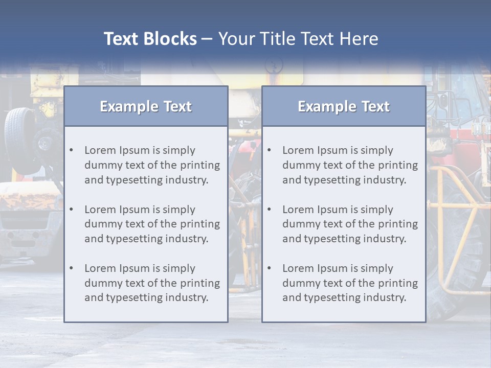 A Large Yellow Machine Is Parked In Front Of A Building PowerPoint Template