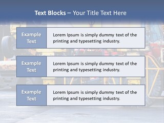A Large Yellow Machine Is Parked In Front Of A Building PowerPoint Template