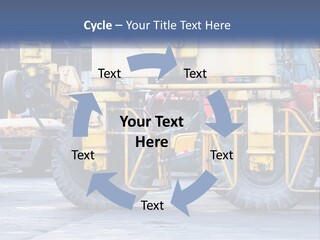 A Large Yellow Machine Is Parked In Front Of A Building PowerPoint Template