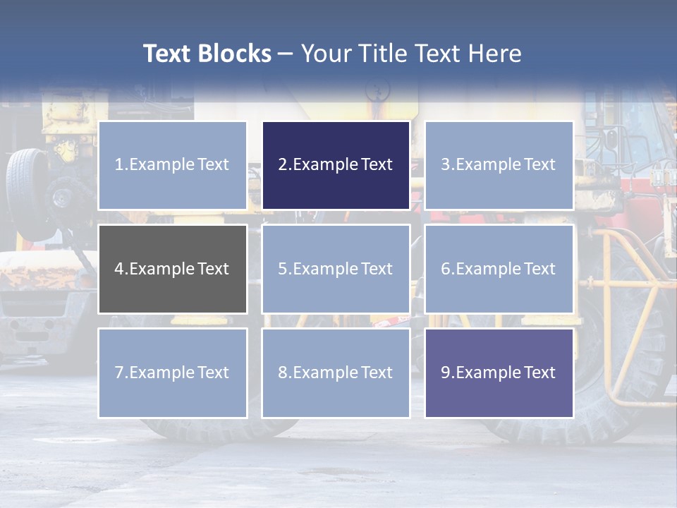 A Large Yellow Machine Is Parked In Front Of A Building PowerPoint Template