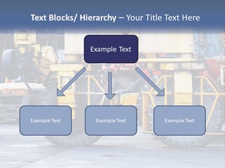 A Large Yellow Machine Is Parked In Front Of A Building PowerPoint Template