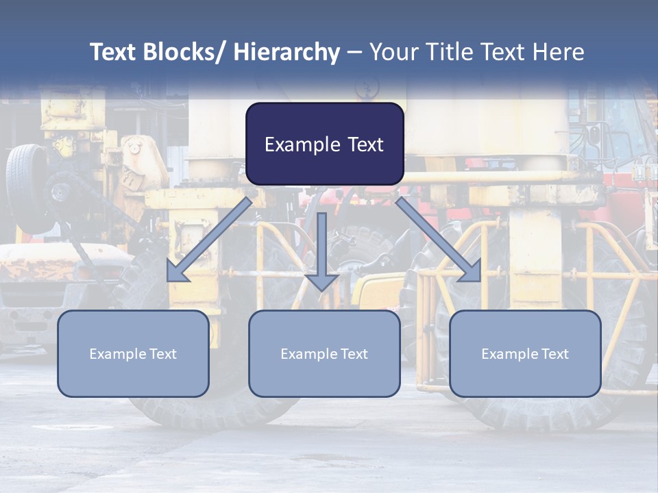 A Large Yellow Machine Is Parked In Front Of A Building PowerPoint Template
