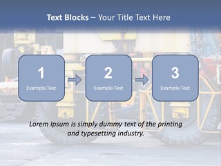 A Large Yellow Machine Is Parked In Front Of A Building PowerPoint Template