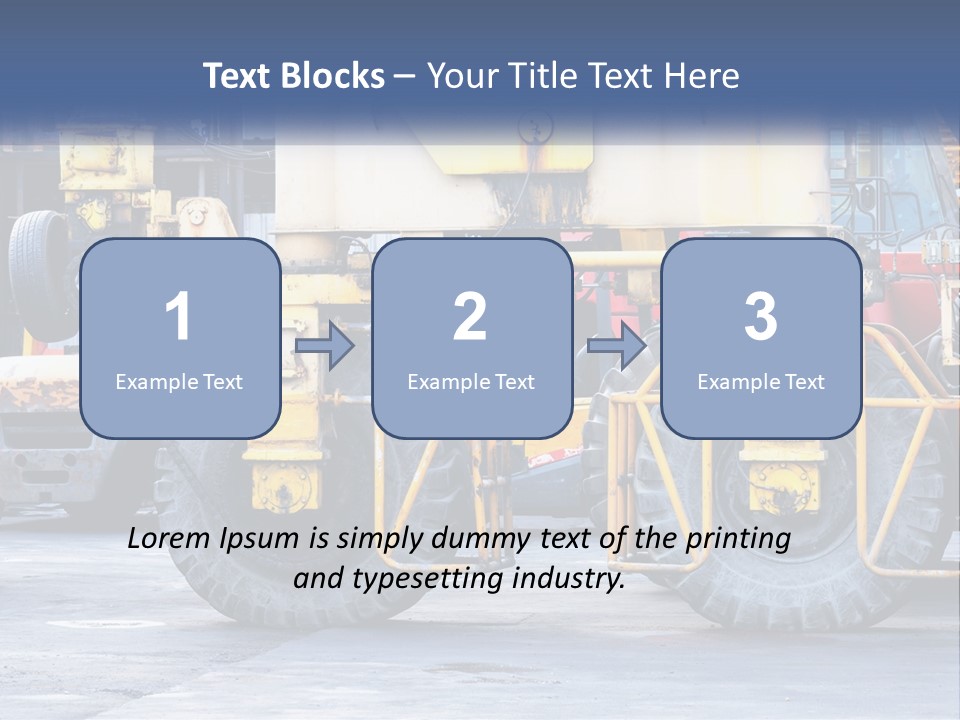 A Large Yellow Machine Is Parked In Front Of A Building PowerPoint Template