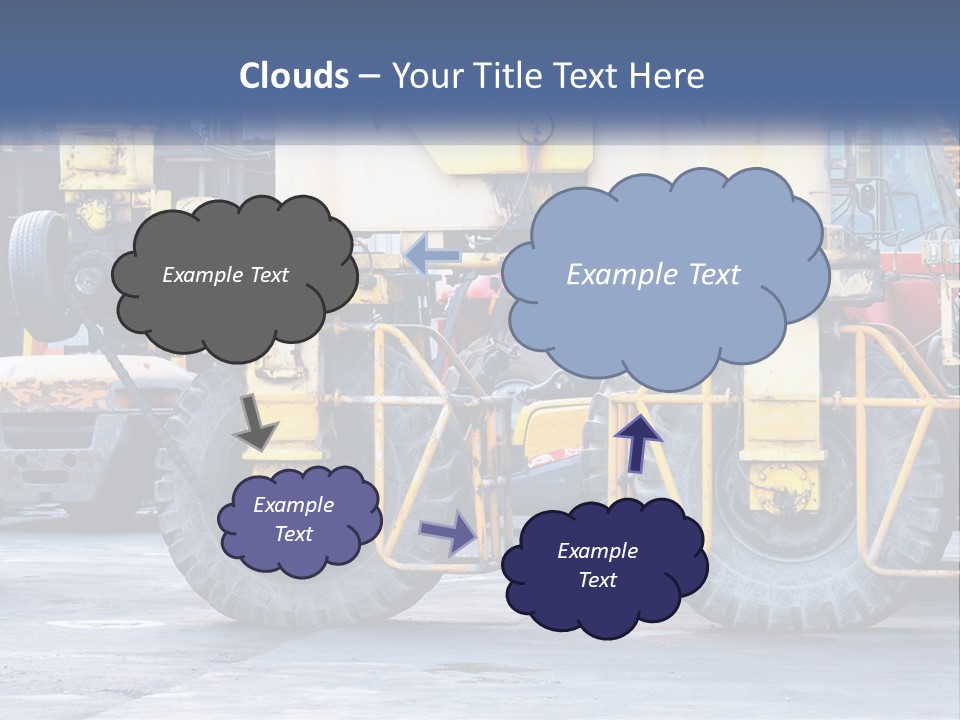 A Large Yellow Machine Is Parked In Front Of A Building PowerPoint Template