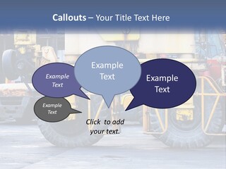 A Large Yellow Machine Is Parked In Front Of A Building PowerPoint Template