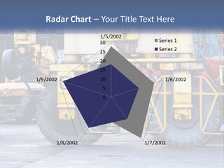 A Large Yellow Machine Is Parked In Front Of A Building PowerPoint Template