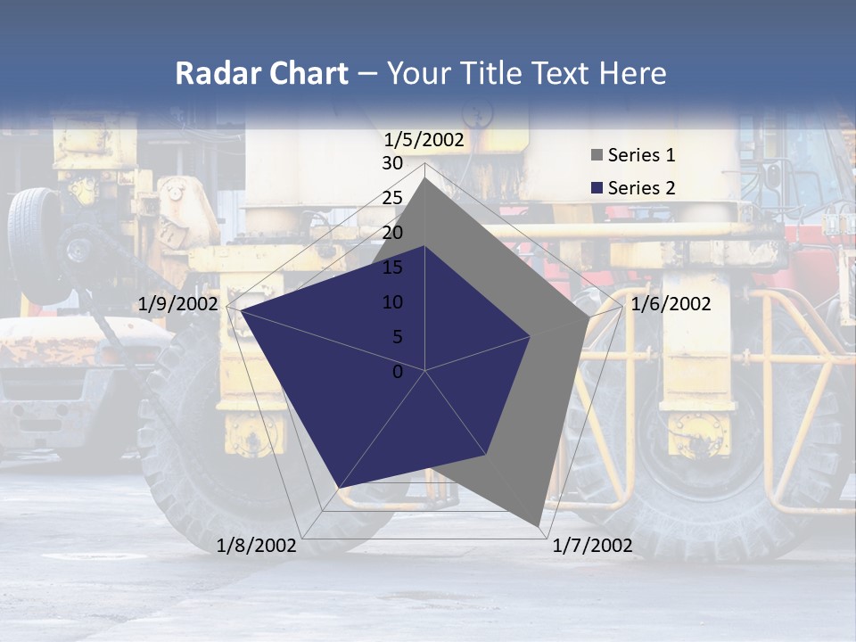 A Large Yellow Machine Is Parked In Front Of A Building PowerPoint Template