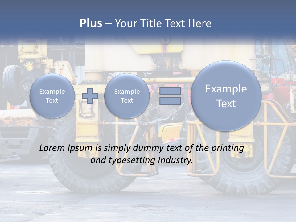 A Large Yellow Machine Is Parked In Front Of A Building PowerPoint Template