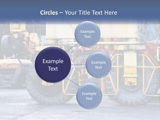 A Large Yellow Machine Is Parked In Front Of A Building PowerPoint Template