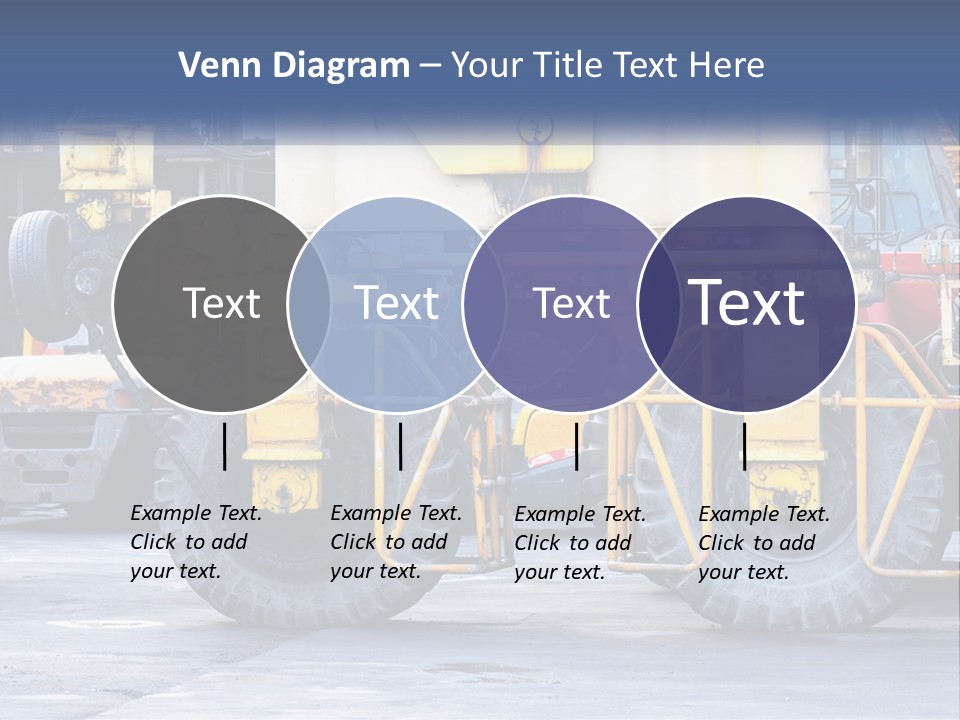 A Large Yellow Machine Is Parked In Front Of A Building PowerPoint Template