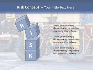 A Large Yellow Machine Is Parked In Front Of A Building PowerPoint Template