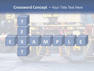 A Large Yellow Machine Is Parked In Front Of A Building PowerPoint Template
