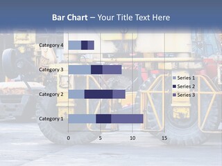 A Large Yellow Machine Is Parked In Front Of A Building PowerPoint Template