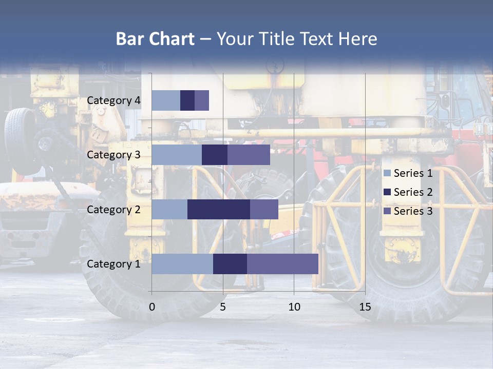 A Large Yellow Machine Is Parked In Front Of A Building PowerPoint Template
