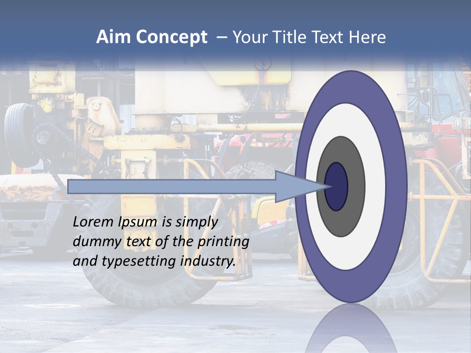 A Large Yellow Machine Is Parked In Front Of A Building PowerPoint Template