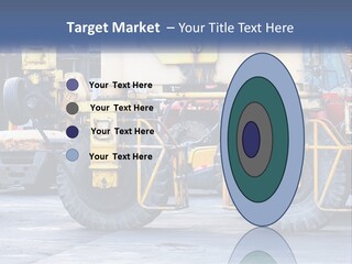A Large Yellow Machine Is Parked In Front Of A Building PowerPoint Template